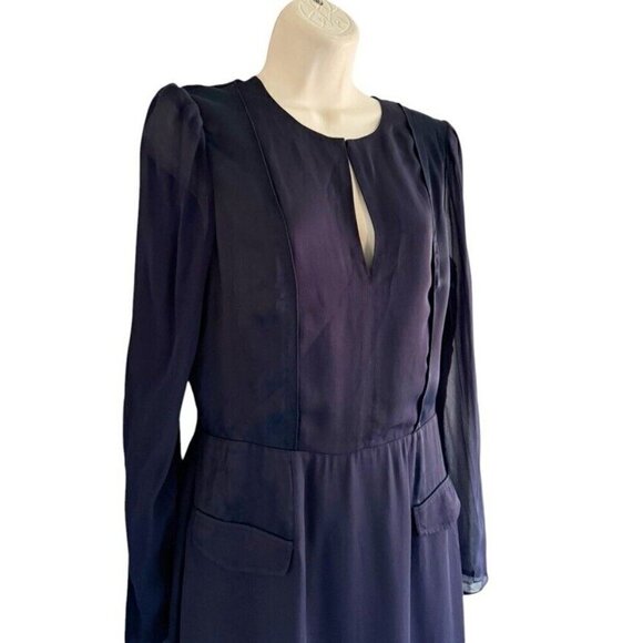 Reiss Woman's Sz 6 Addison Sheer Sleeve Shift Dress - Picture 2 of 11